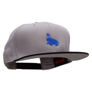 Blue Seal Embroidered Two Tone Superior Cotton Twill Flat Bill Snapback Cap - Black-Grey OSFM