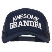 Awesome Grandpa Embroidered Solid Cotton Mesh Pro Cap