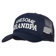 Awesome Grandpa Embroidered Solid Cotton Mesh Pro Cap