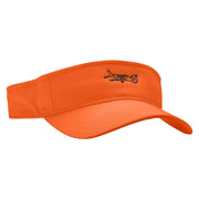 Private Jet Embroidered Brushed Sports Visor - Orange OSFM