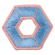 Hexagon with Mirror Center Iron on Embroidered Patch