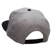 Chinese Character Happiness Patched Wool Blend Pro Style 2 Tone Snapback - Black-Grey OSFM