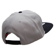 Chinese Character Happiness Patched Wool Blend Pro Style 2 Tone Snapback - Black-Grey OSFM