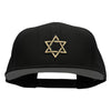 Gold Star of David Patched Wool Blend Pro Style Snapback - Black OSFM