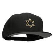 Gold Star of David Patched Wool Blend Pro Style Snapback - Black OSFM