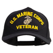 Licensed U.S. Marine Corps Veteran Patched Snapback Hat Made in USA - Black OSFM