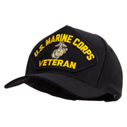 Licensed U.S. Marine Corps Veteran Patched Snapback Hat Made in USA - Black OSFM