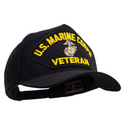 Licensed U.S. Marine Corps Veteran Patched Snapback Hat Made in USA - Black OSFM