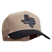 Grey Texas State Two Tone Cotton Twill 5 panel Mesh Back Cap