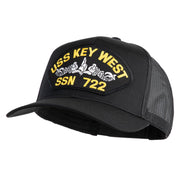 USS Key West Submarine SSN 722 Patched Solid Cotton Twill Mesh Prostyle Cap - Black OSFM