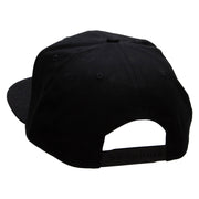 Small Red Patriotic American Flag Superior Cotton Twill Flat Bill Snapback Prostyle Cap - Black OSFM