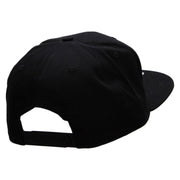 Small Red Patriotic American Flag Superior Cotton Twill Flat Bill Snapback Prostyle Cap - Black OSFM