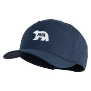 Papa Bear White Patched Retro Cotton Blend Snapback Cap - Navy OSFM