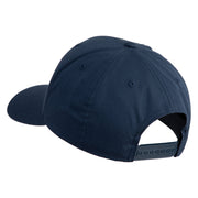 Papa Bear White Patched Retro Cotton Blend Snapback Cap - Navy OSFM
