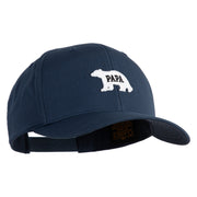 Papa Bear White Patched Retro Cotton Blend Snapback Cap - Navy OSFM