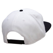 Chinese Character Happiness Patched Wool Blend Pro Style 2 Tone Snapback - Black-White OSFM