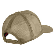 Four Leaf Clover Patched Solid Cotton Twill Mesh Prostyle Cap - Khaki OSFM