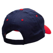 Smiling Bumble Bee Insect Patched Two Tone Cotton Twill Low Profile Strap Cap - Red-Navy OSFM