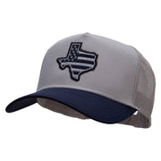 Grey Texas State Two Tone Cotton Twill 5 panel Mesh Back Cap