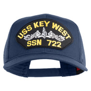 USS Key West Submarine SSN 722 Patched Solid Cotton Twill Mesh Prostyle Cap - Navy OSFM