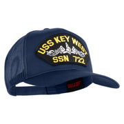 USS Key West Submarine SSN 722 Patched Solid Cotton Twill Mesh Prostyle Cap - Navy OSFM