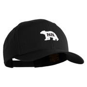 Papa Bear White Patched Retro Cotton Blend Snapback Cap - Black OSFM
