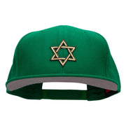 Gold Star of David Patched Wool Blend Pro Style Snapback - Kelly OSFM