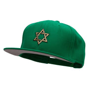 Gold Star of David Patched Wool Blend Pro Style Snapback - Kelly OSFM