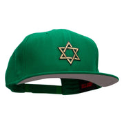 Gold Star of David Patched Wool Blend Pro Style Snapback - Kelly OSFM