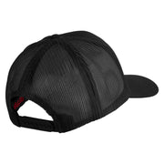 Four Leaf Clover Patched Solid Cotton Twill Mesh Prostyle Cap - Black OSFM