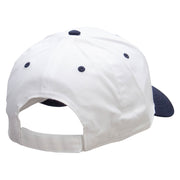 Smiling Bumble Bee Insect Patched Two Tone Cotton Twill Low Profile Strap Cap - Navy-White OSFM