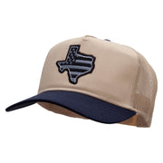 Grey Texas State Two Tone Cotton Twill 5 panel Mesh Back Cap