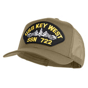USS Key West Submarine SSN 722 Patched Solid Cotton Twill Mesh Prostyle Cap - Khaki OSFM
