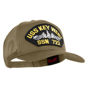 USS Key West Submarine SSN 722 Patched Solid Cotton Twill Mesh Prostyle Cap - Khaki OSFM