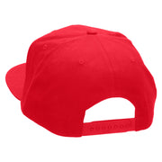 Small Red Patriotic American Flag Superior Cotton Twill Flat Bill Snapback Prostyle Cap - Red OSFM