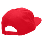 Small Red Patriotic American Flag Superior Cotton Twill Flat Bill Snapback Prostyle Cap - Red OSFM