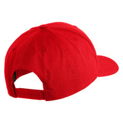 Papa Bear White Patched Retro Cotton Blend Snapback Cap - Red OSFM