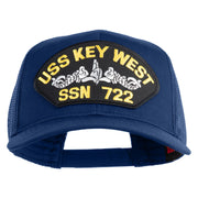USS Key West Submarine SSN 722 Patched Solid Cotton Twill Mesh Prostyle Cap - Royal OSFM