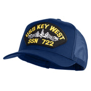 USS Key West Submarine SSN 722 Patched Solid Cotton Twill Mesh Prostyle Cap - Royal OSFM