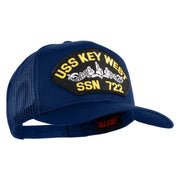 USS Key West Submarine SSN 722 Patched Solid Cotton Twill Mesh Prostyle Cap - Royal OSFM