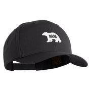 Papa Bear White Patched Retro Cotton Blend Snapback Cap - Charcoal OSFM