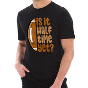 Is It Halftime Yet Graphic Design Short Sleeve Deluxe Jersey T-Shirt - Black XS