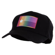 Texas Flag Variation Heat Transfer Solid Cotton Twill 5 Panel Prostyle Snap Cap