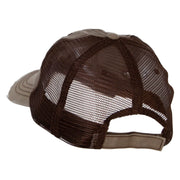 Oktoberfest Skull in Beer Cup Heat Transfer Low Profile Special Cotton Mesh Cap - Khaki-Brown OSFM