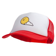 Sunny Smile with Cloud Heat Transfer Foam Panel Mesh Snapback