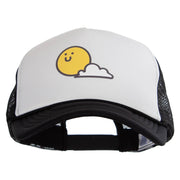 Sunny Smile with Cloud Heat Transfer Foam Panel Mesh Snapback