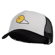 Sunny Smile with Cloud Heat Transfer Foam Panel Mesh Snapback