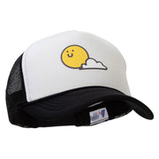 Sunny Smile with Cloud Heat Transfer Foam Panel Mesh Snapback