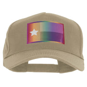 Texas Flag Variation Heat Transfer Solid Cotton Twill 5 Panel Prostyle Snap Cap