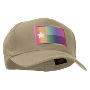 Texas Flag Variation Heat Transfer Solid Cotton Twill 5 Panel Prostyle Snap Cap